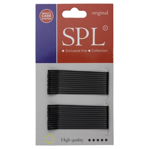 SPL Invisible Hair Clips, Black (6cm/24pcs)