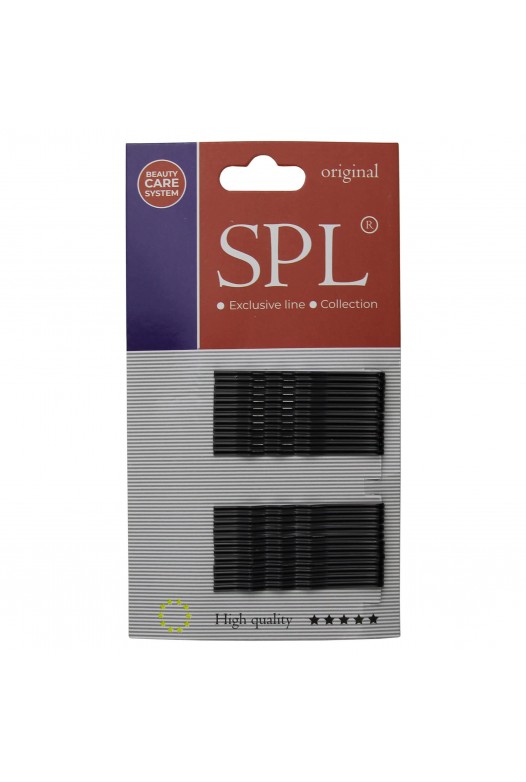 Milled hair bobby pins SPL, black (5 cm/24 pcs)
