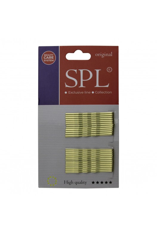 Невидимки для волосся фрезерні SPL, золоті (5 см/24 шт) 