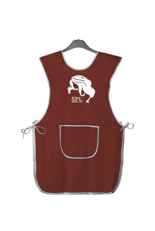 Maroon double-sided apron