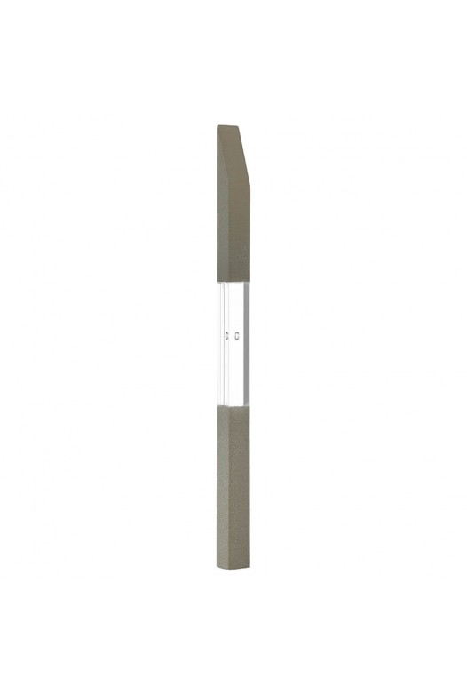 Pencil Type Nail File & Pusher, Square, Two Sides, Gray