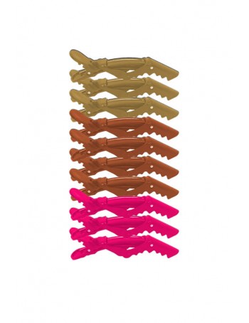 Hair cutting clips, plastic (card with 10 clips)