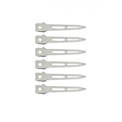 Duck bill clips, metal, 5,5 cm (bag of 6 pcs)