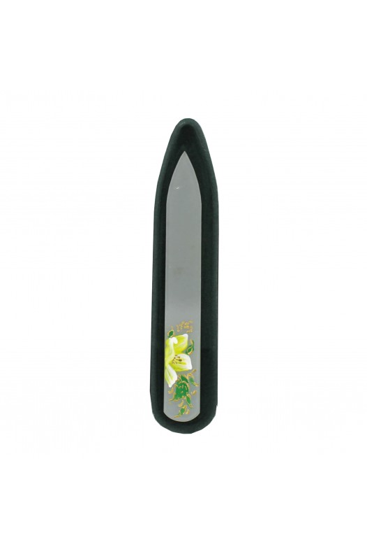 Glass nail file with hand-painted design (90mm)
