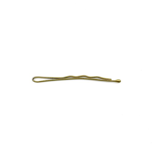 Hairgrips, waved, with one ball, golden, 5cm