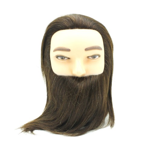 Навчальний манекен “Каштан” з натуральним волоссям та бородою